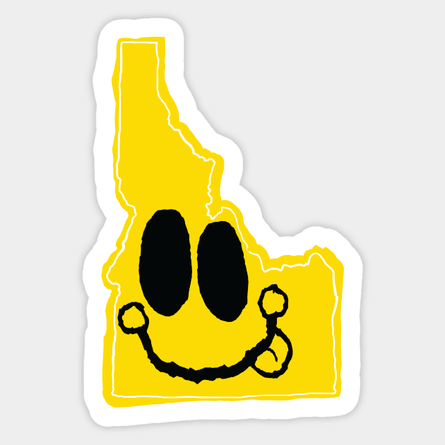 Idaho Happy Face with tongue sticking out Sticker by pelagio